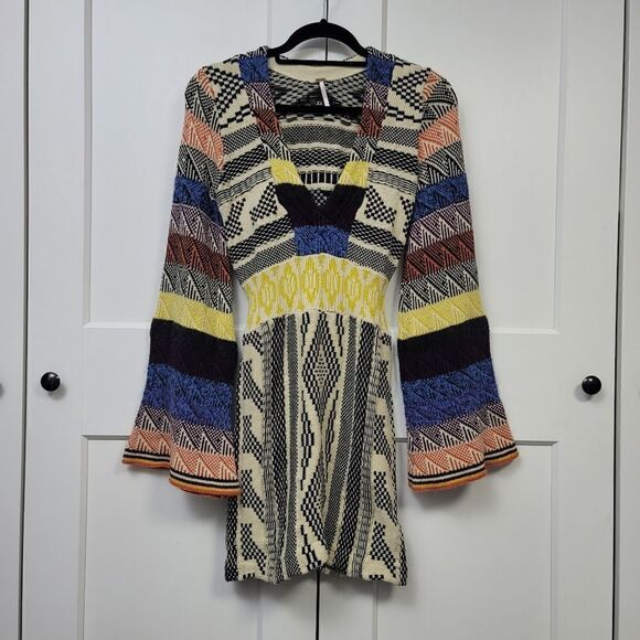 Free people patchwork sweater dress, xsmall - Picture 8 of 12